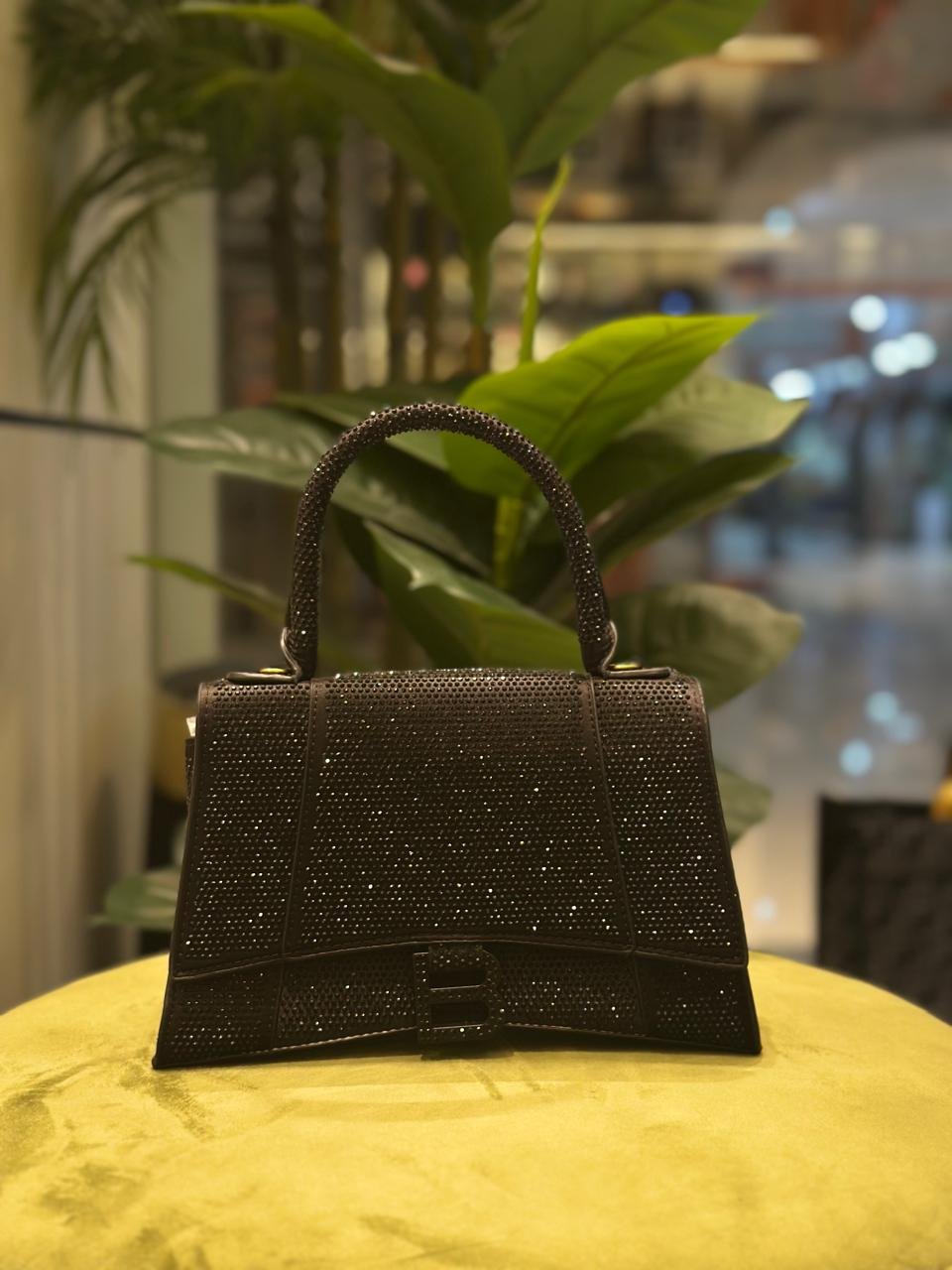 Balenciaga Hourglass Crystal Top Handle Bag