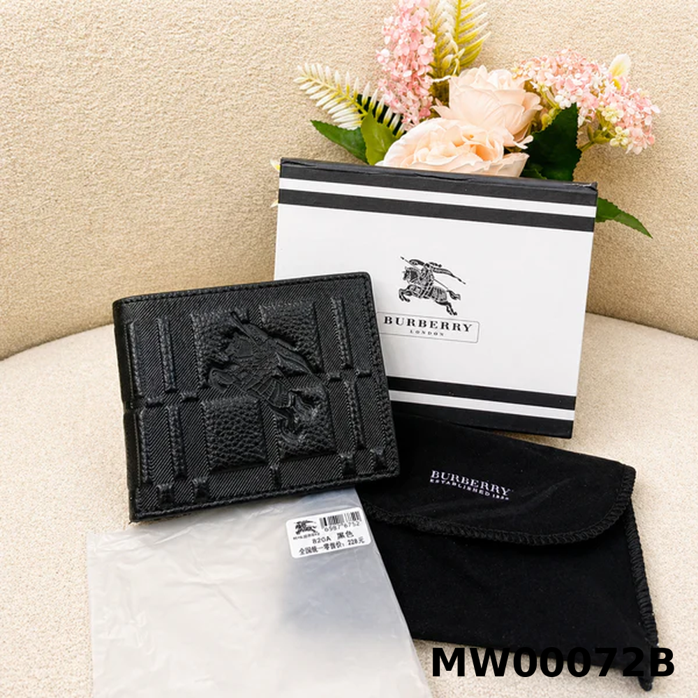 Burberry London Knight Logo Check Premium Leather Bifold Wallet