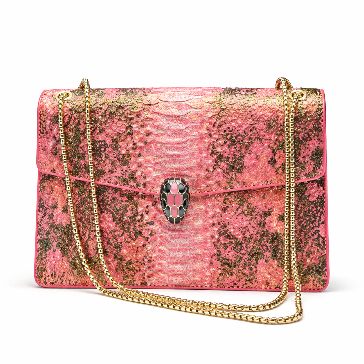 Bvlgari Serpenti Forever Metallic Python Leather Bag