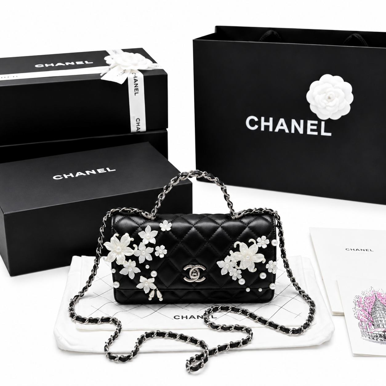 Chanel Floral Quilted Mini Flap Bag