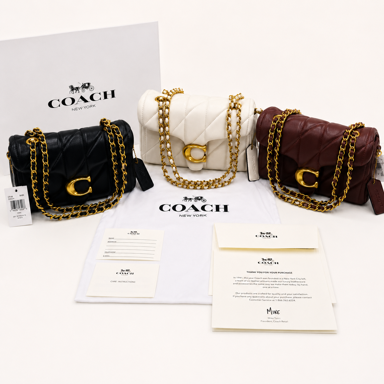 Coach Signature Pillow-Quilted Chain Shoulder Bag