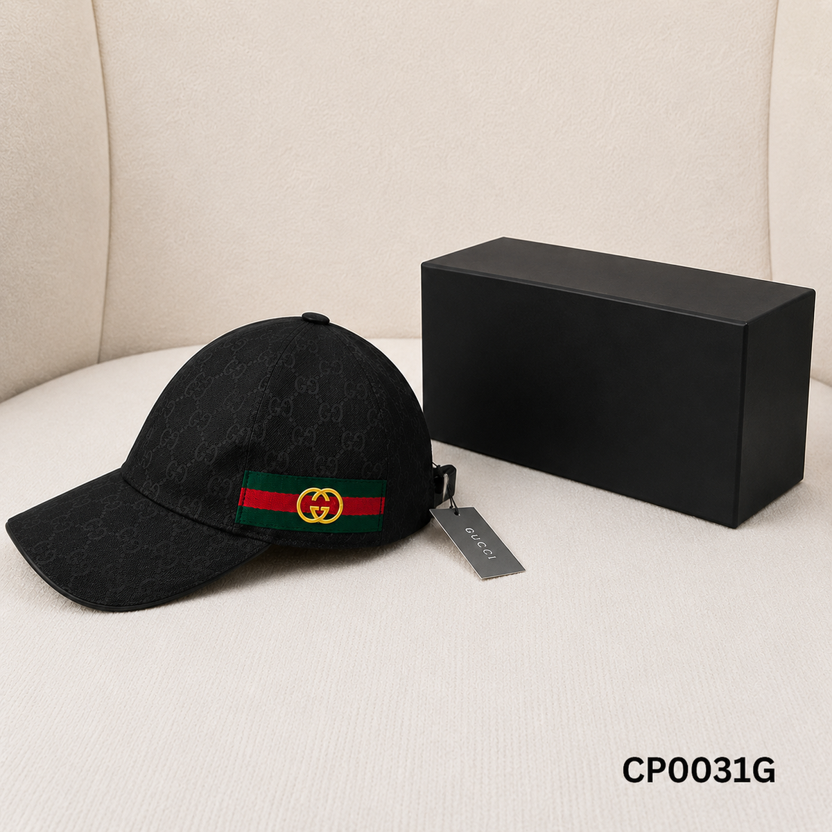 Gucci GG Supreme Monogram Baseball Cap-Black