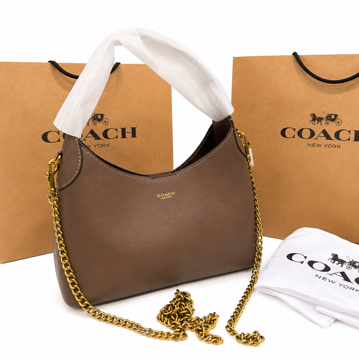 Coach Chain Hobo Shoulder Bag
