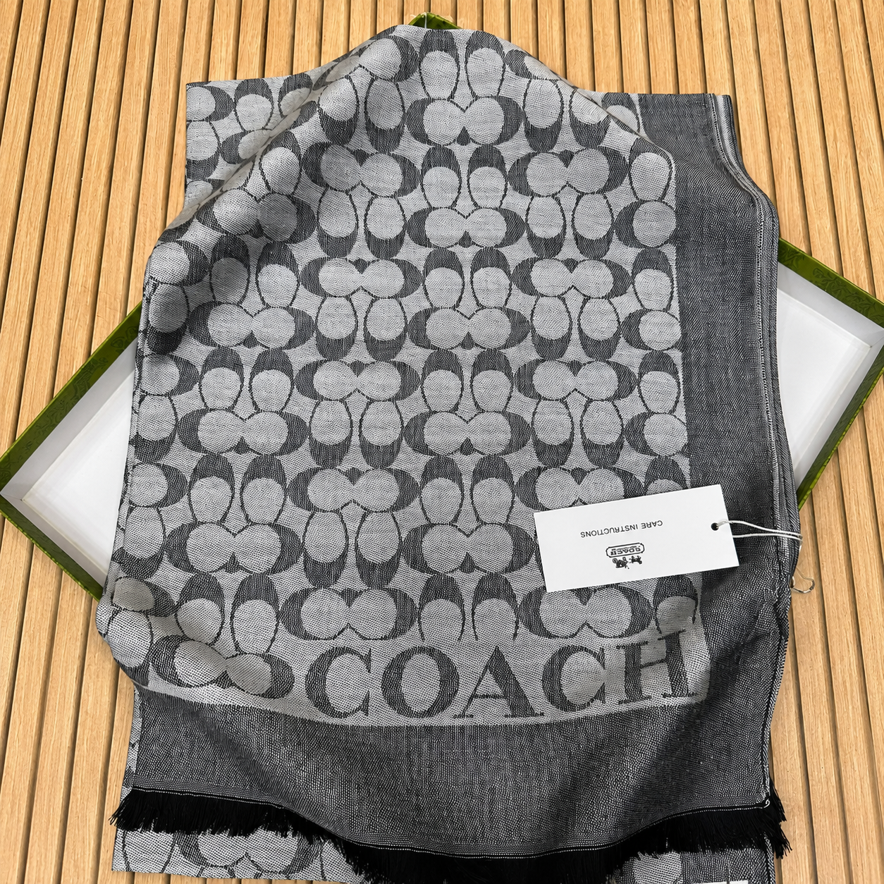 Coach Signature Monogram Winter Shawl