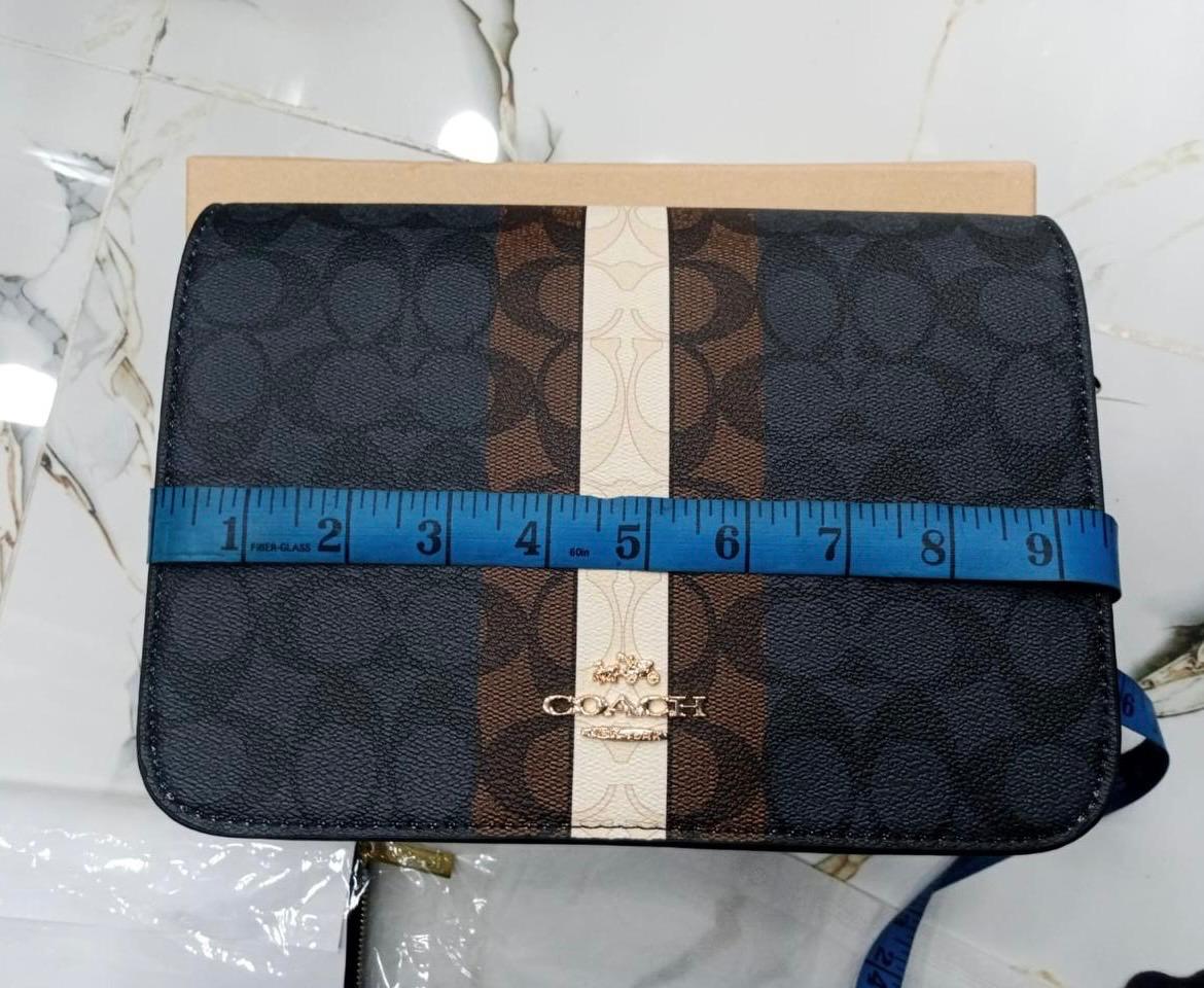 Coach Signature Stripe Crossbody Bag with Wallet Set