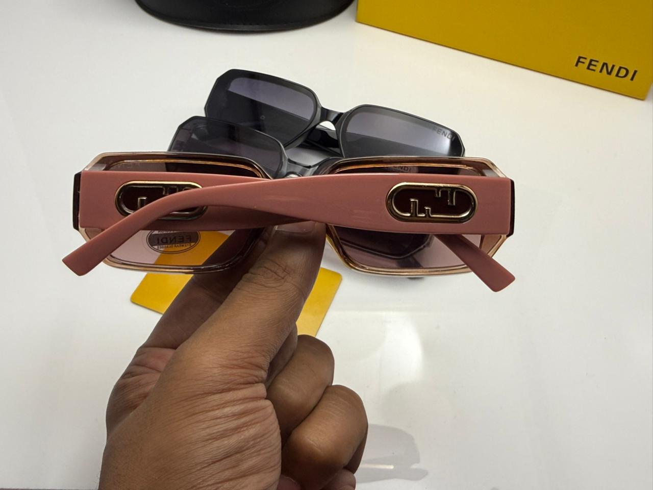 Fendi O’Lock Rectangular Statement Sunglasses