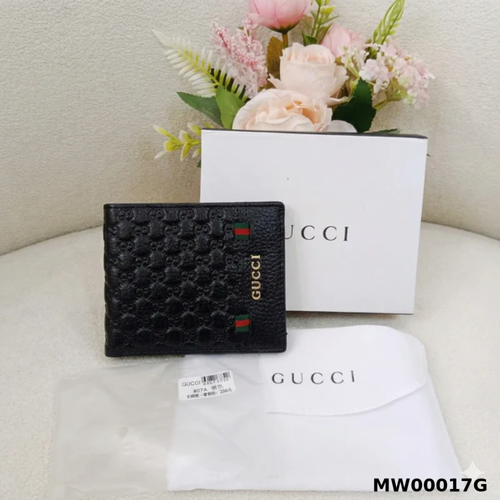Gu-cci GG Pattern Leather Wallet Style