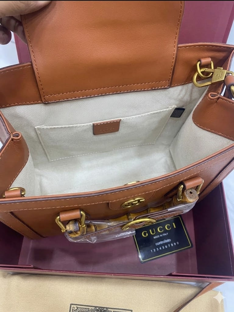 Gucci Diana Small Tote Bag in GG Embossed Leather