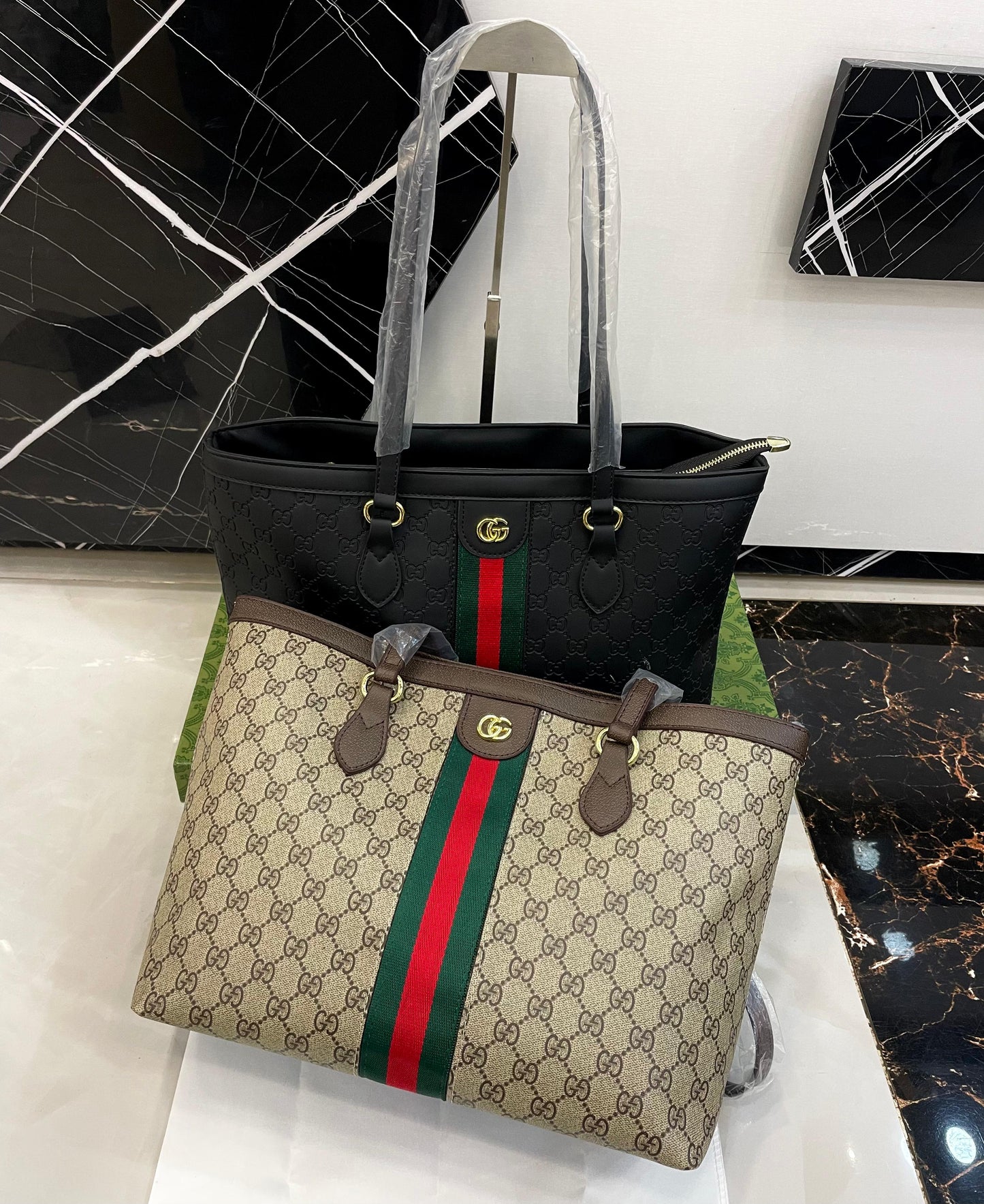 Gu-cci Ophidia GG Medium Tote Bag (Web Stripe Edition)