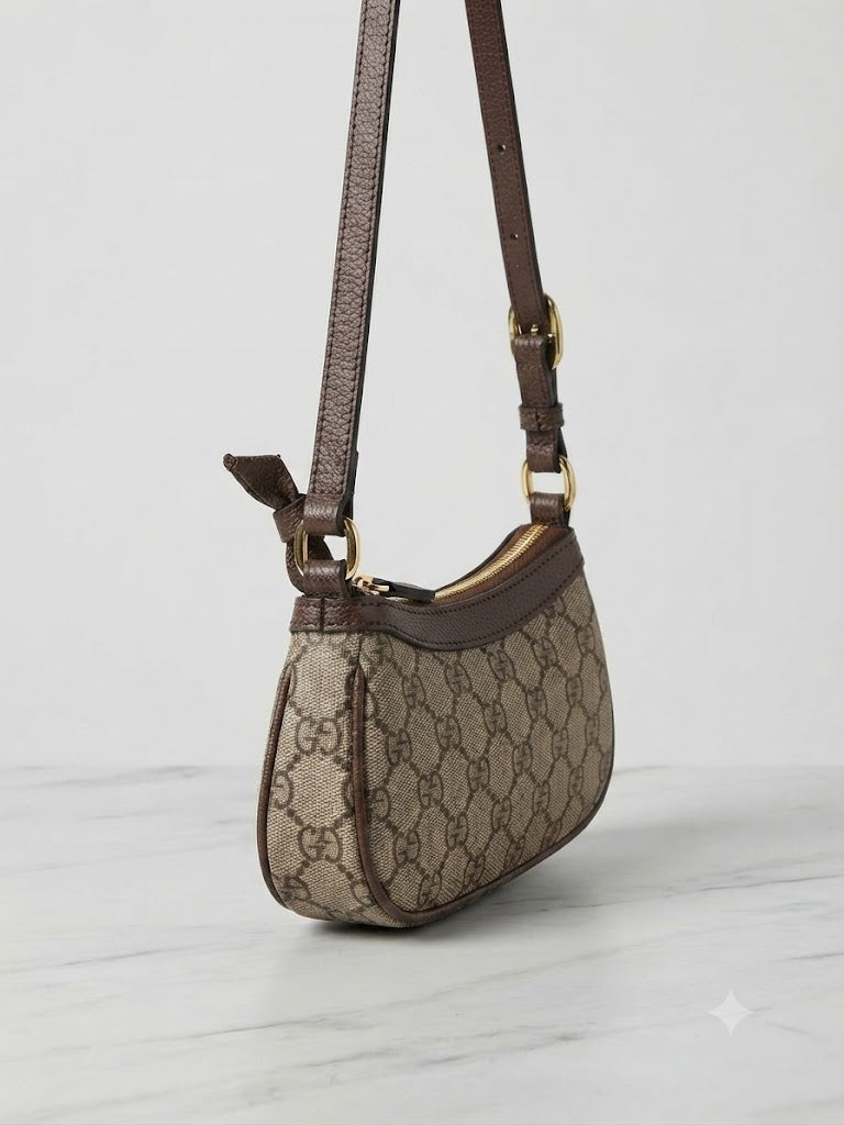 Gucci Ophidia Mini Shoulder Bag with the signature green and red Web stripe
