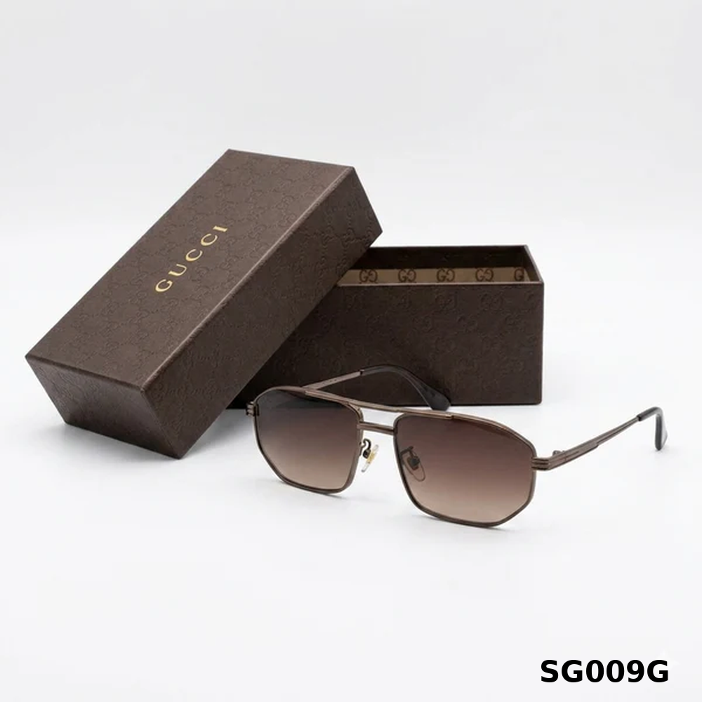 Gucci Modern Rectangular Metal Sunglasses