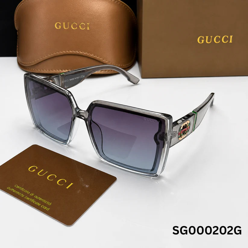 Gucci Oversized Square Sunglasses ā Grey Gradient Edition