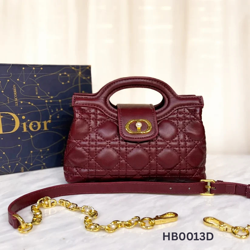 Christian Dior Lady Dior Style Mini Bag - Burgundy