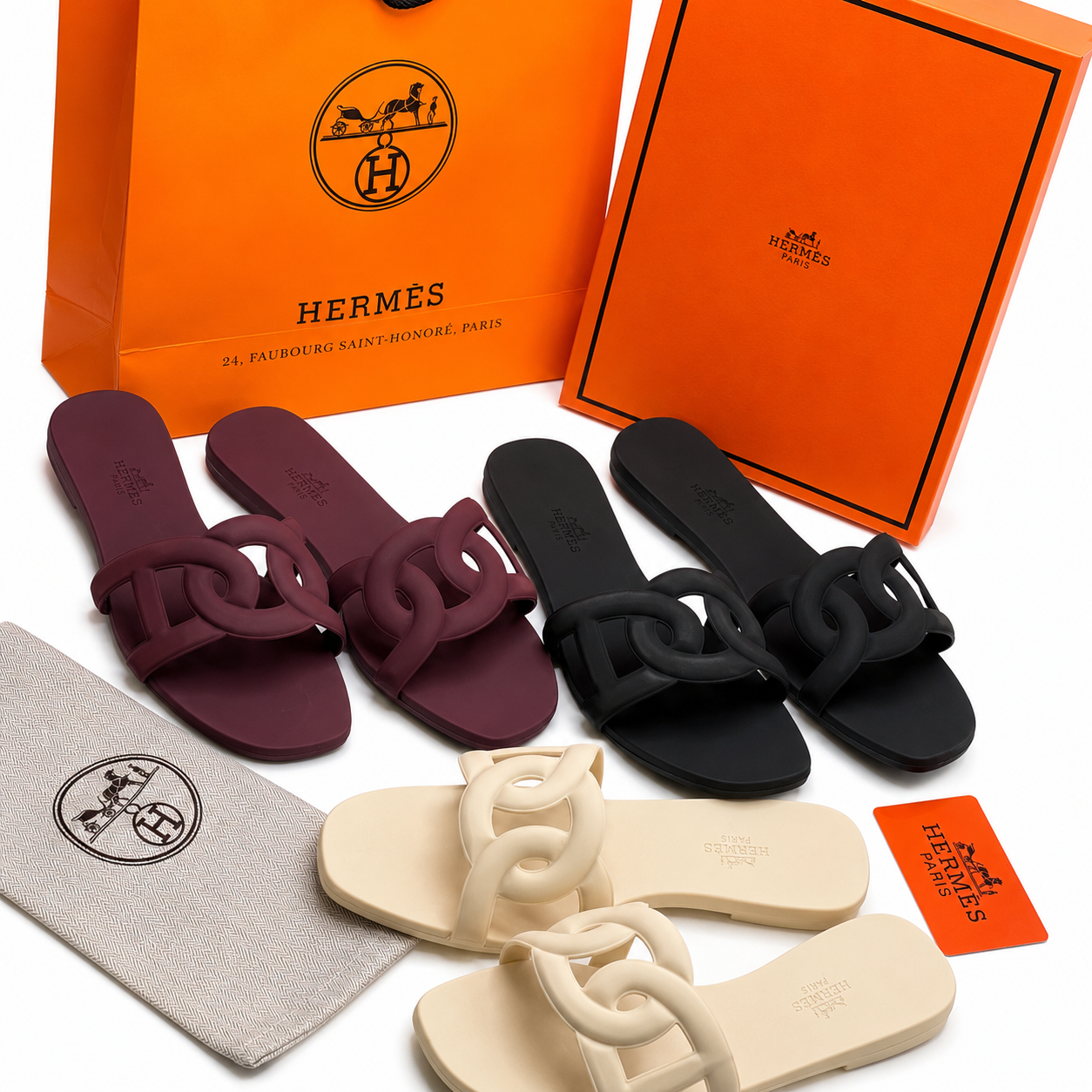 Hermès H Logo EVA Slide Sandals