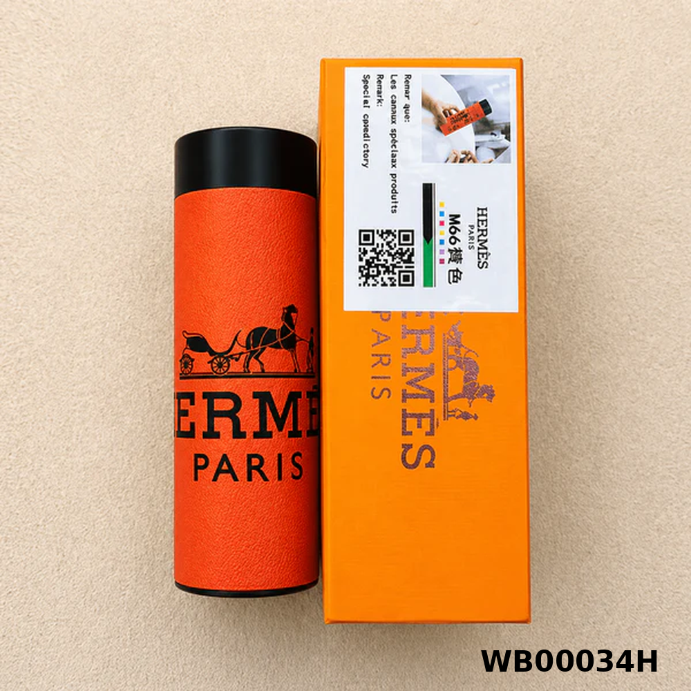 Hermès Inspired Thermal Bottle – Orange Classic (Paris Style)
