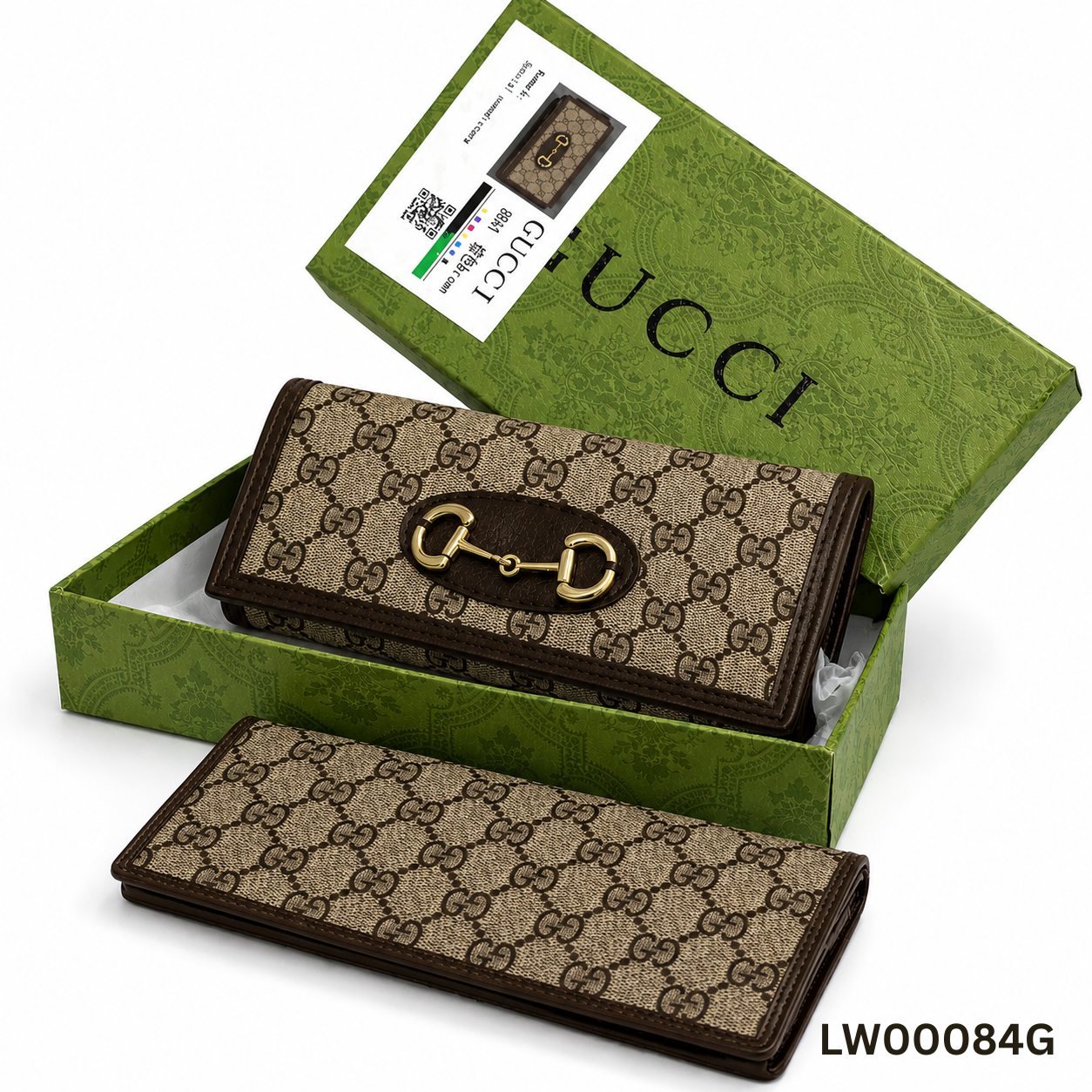 Gucci-Inspired GG Supreme Horsebit Long Wallet