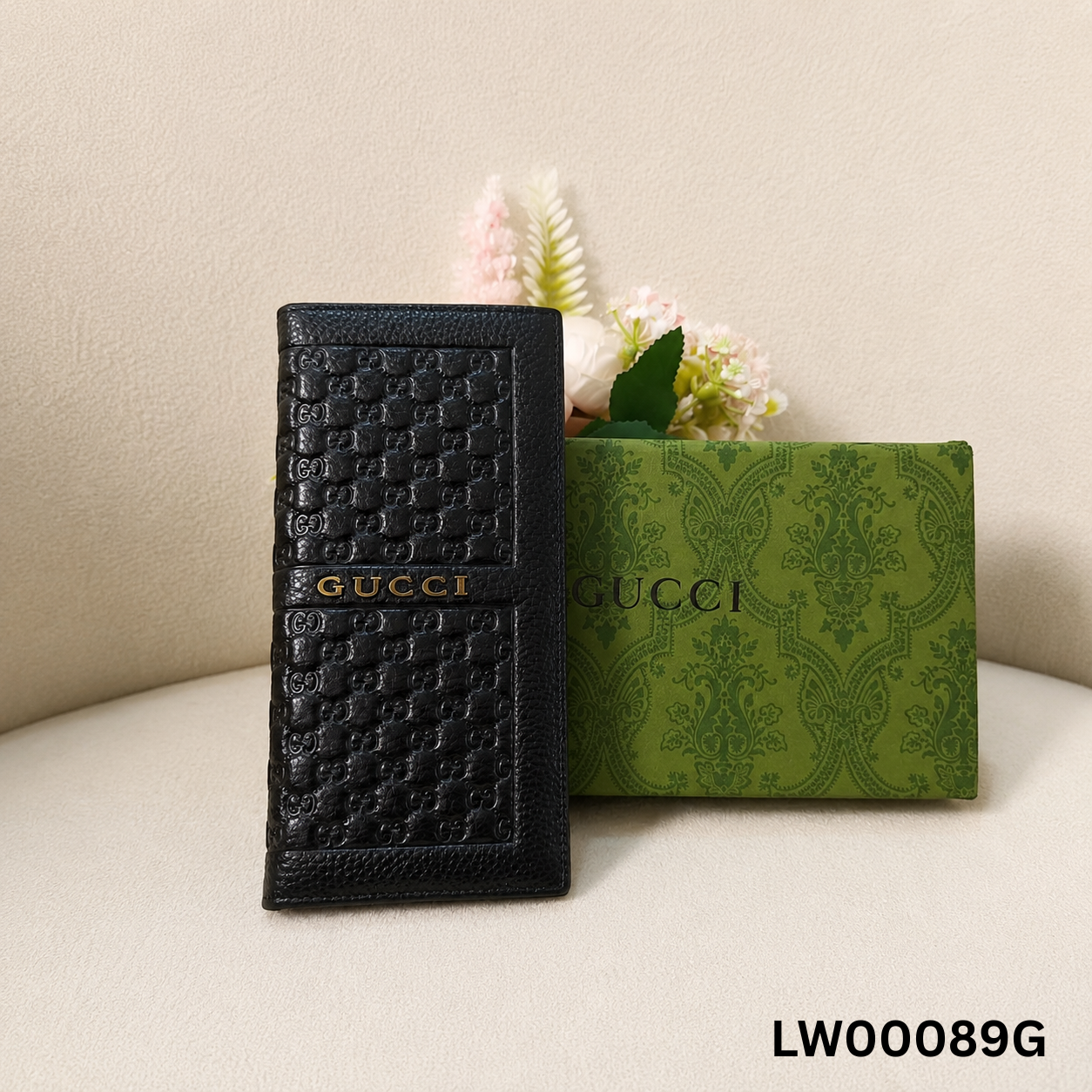 Gucci GG Embossed Leather Long Wallet ā Black