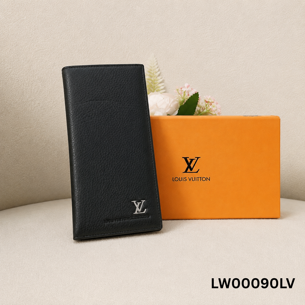 Louis Vuitton Leather Long Wallet ā Black