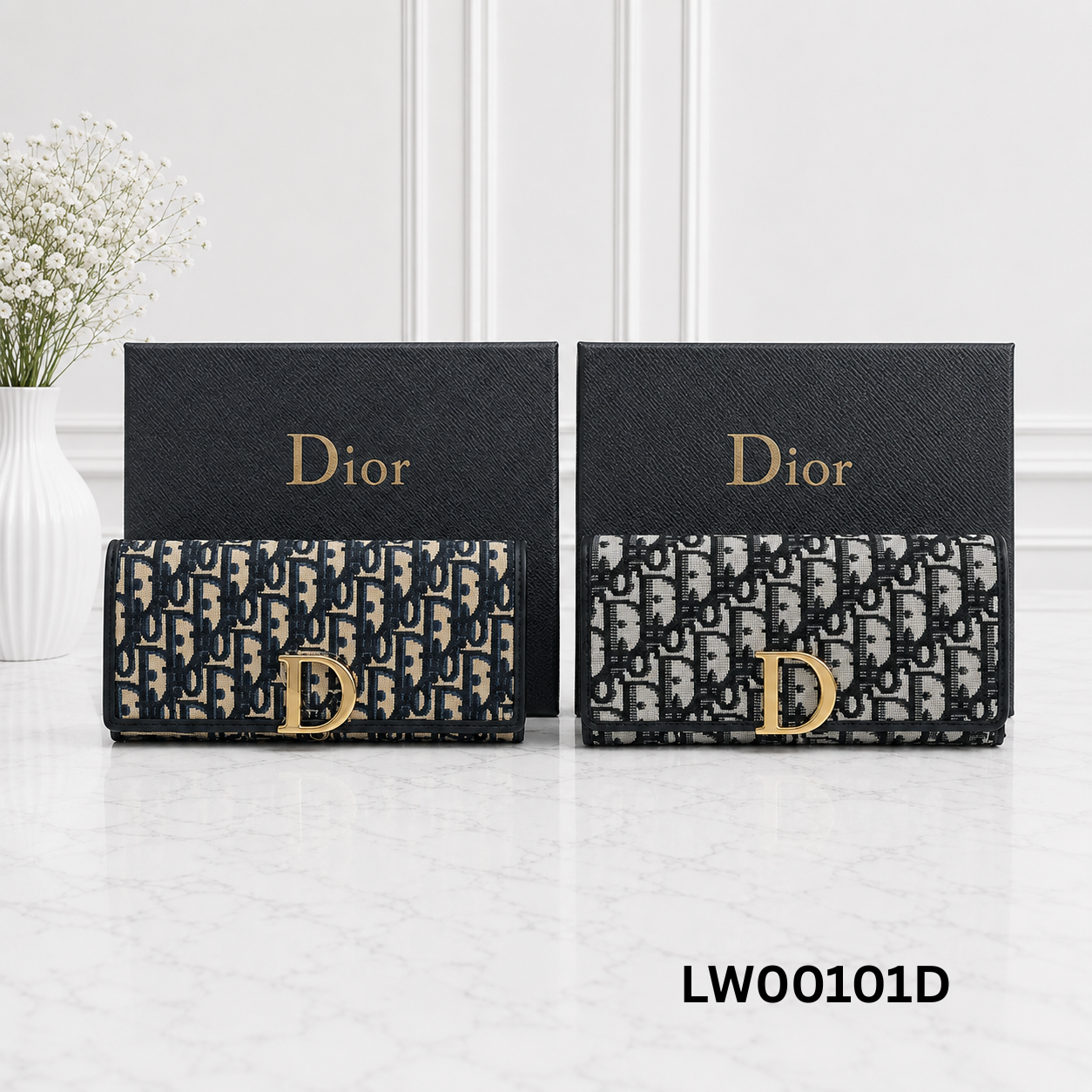 Dior Oblique Saddle Flap Long Wallet