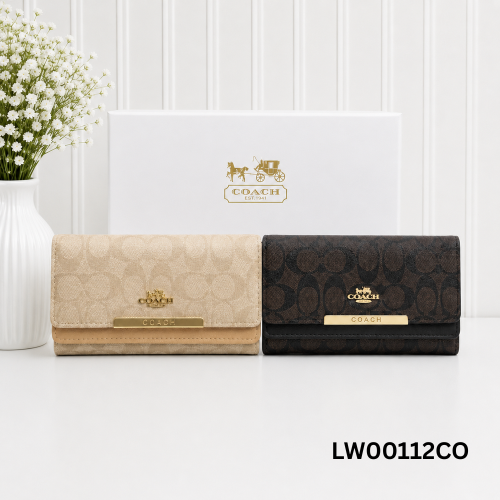Coach Signature Monogram Continental Long Wallet