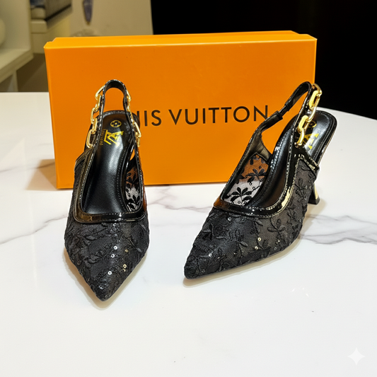 Louis Vuitton Embellished Slingback Heels
