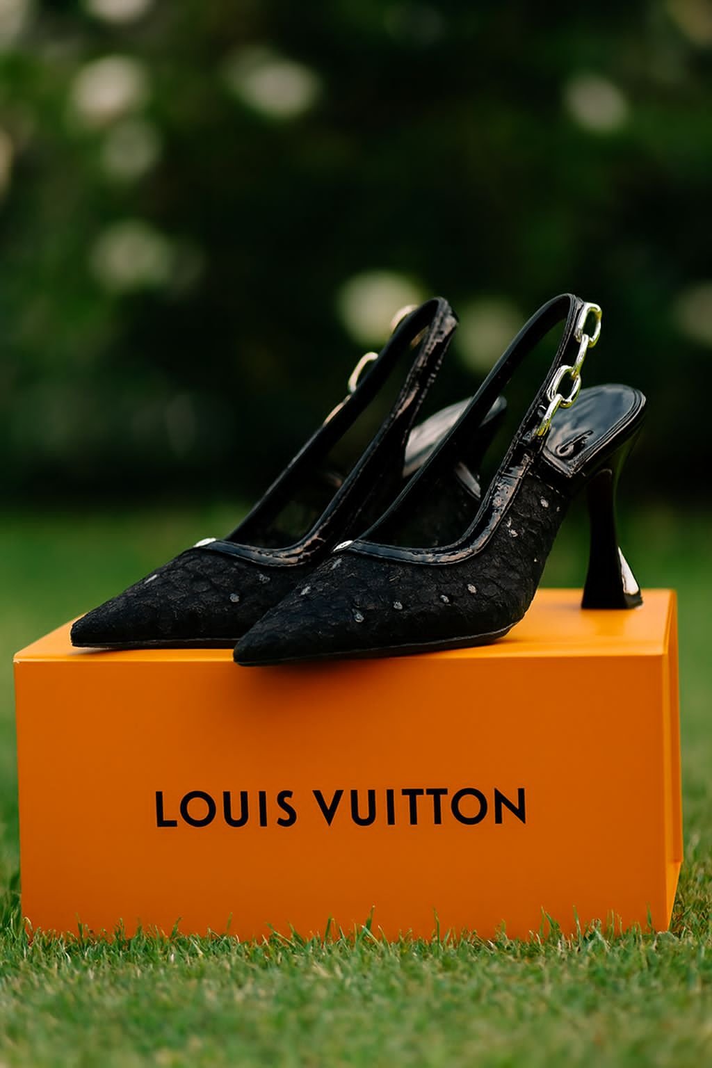 Louis Vuitton Embellished Slingback Heels
