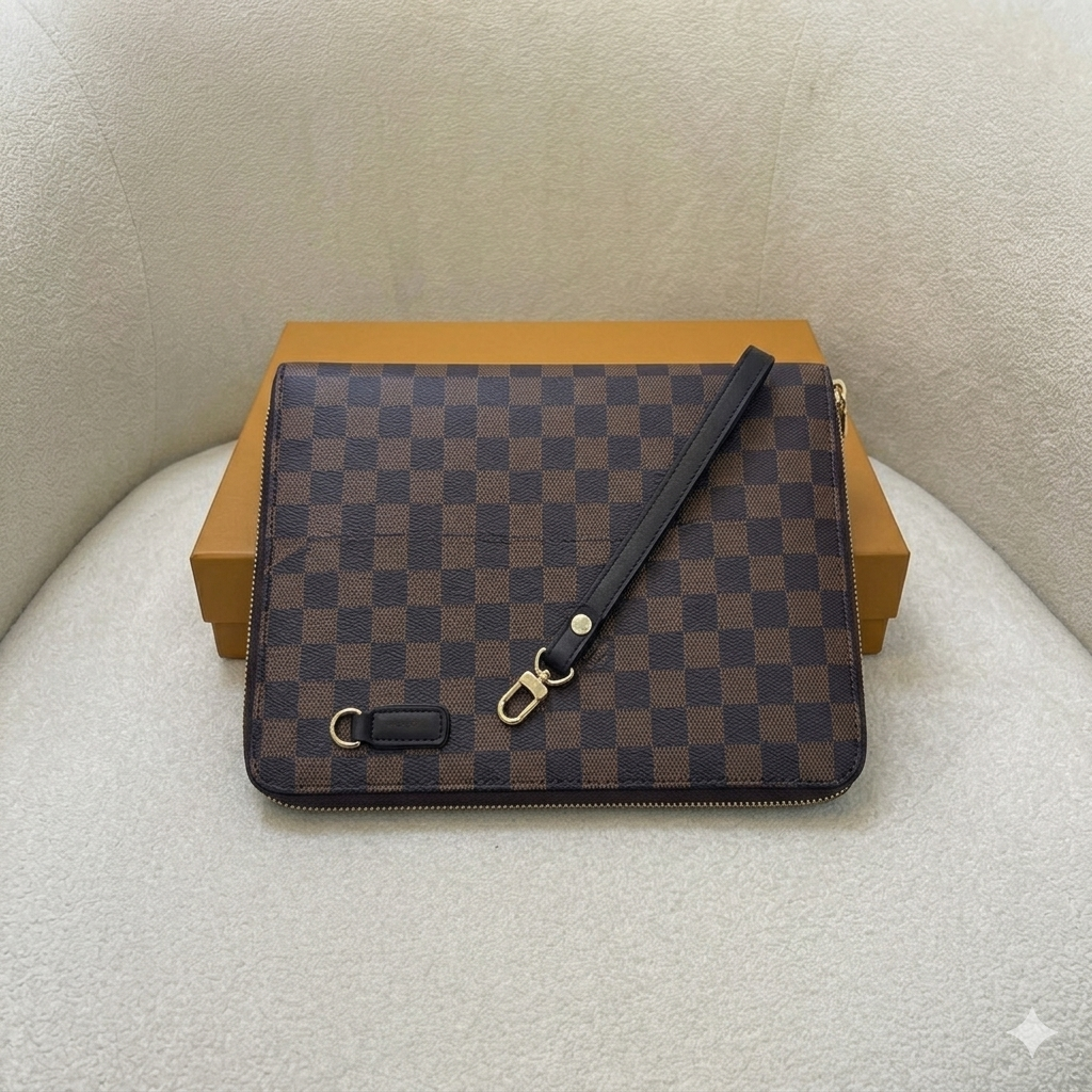 Louis Vuitton Damier Ebene Zip Clutch