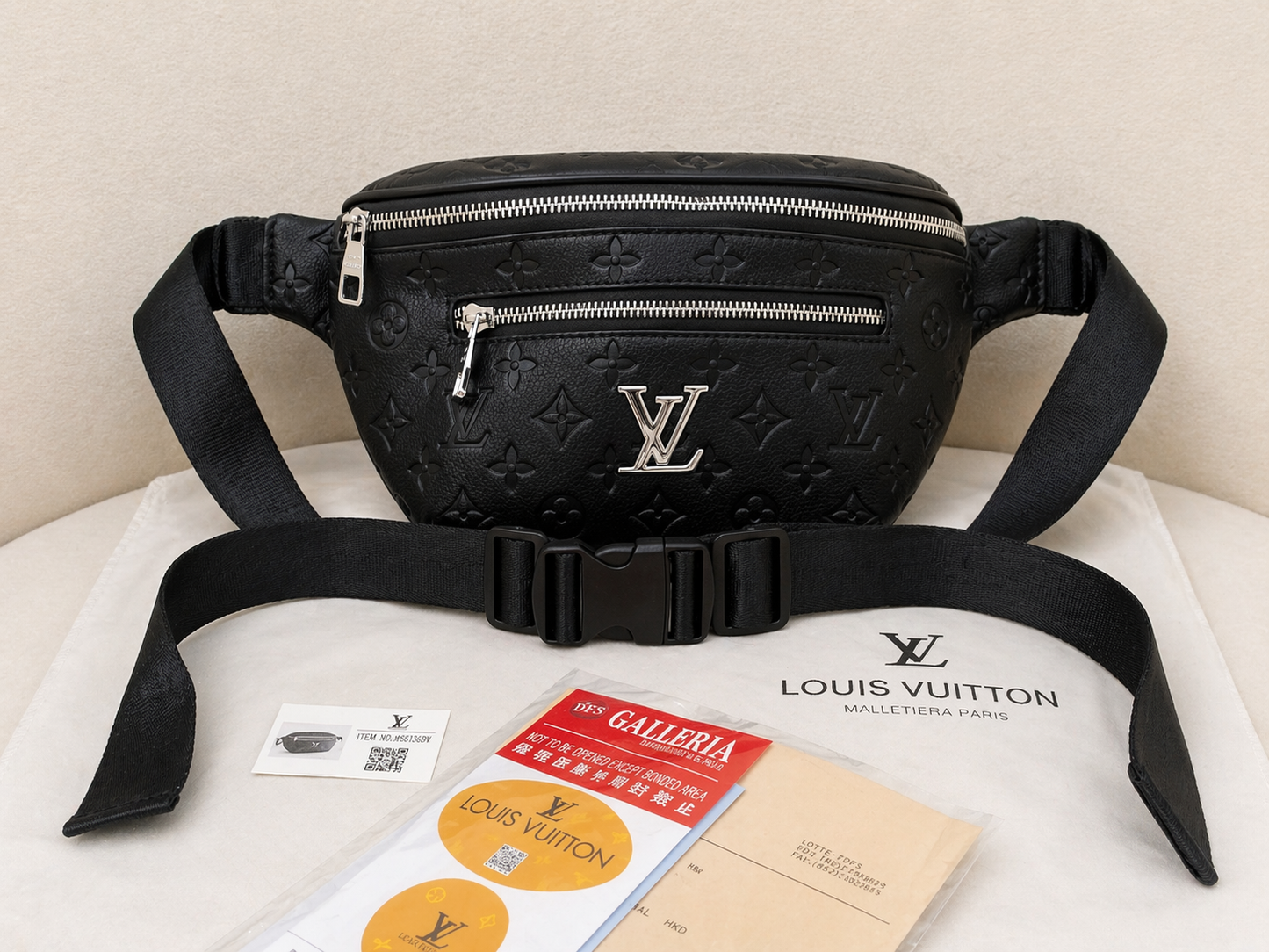 Louis Vuitton Embossed Leather Belt Bag (LV Monogram)
