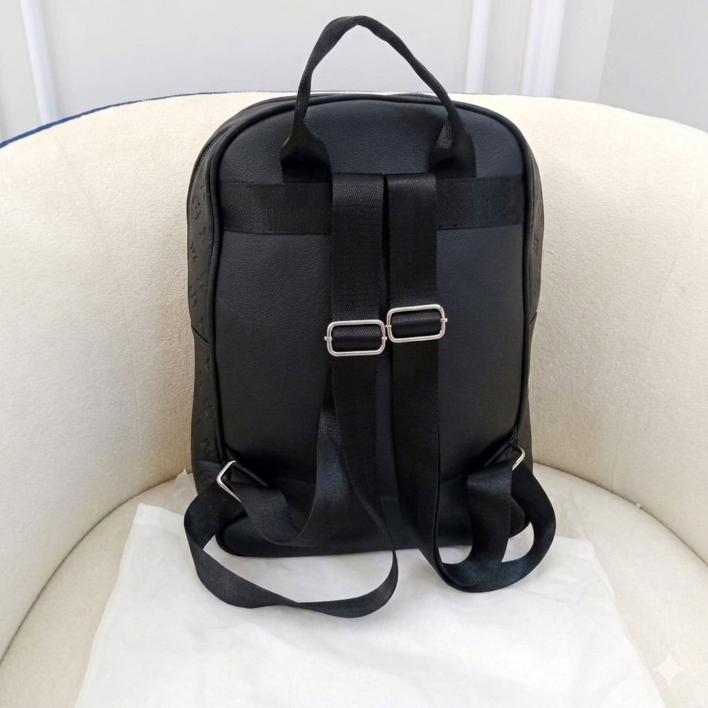 Louis Vuitton Monogram Embossed Leather Backpack – Classic Black Edition