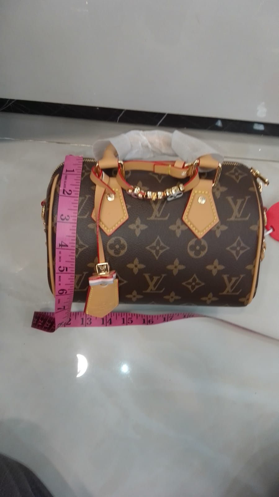 Louis Vuitton Nano Speedy Embossed Leather Bag