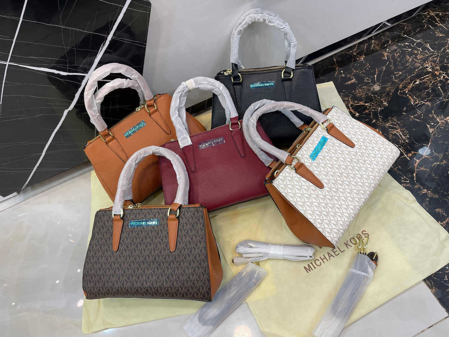 Michael Kors Style Saffiano Leather Top-Handle Tote Bag