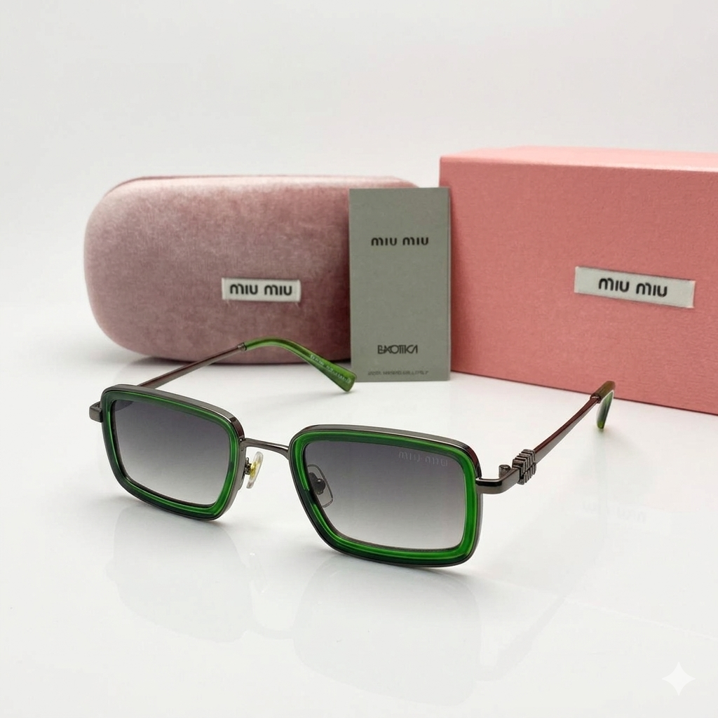 Miu Miu Square Rectangle Frame Sunglasses Style