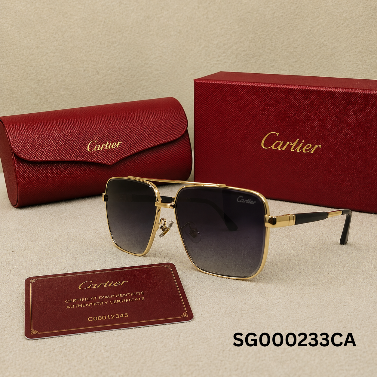 Cartier Santos Square Gradient Sunglasses