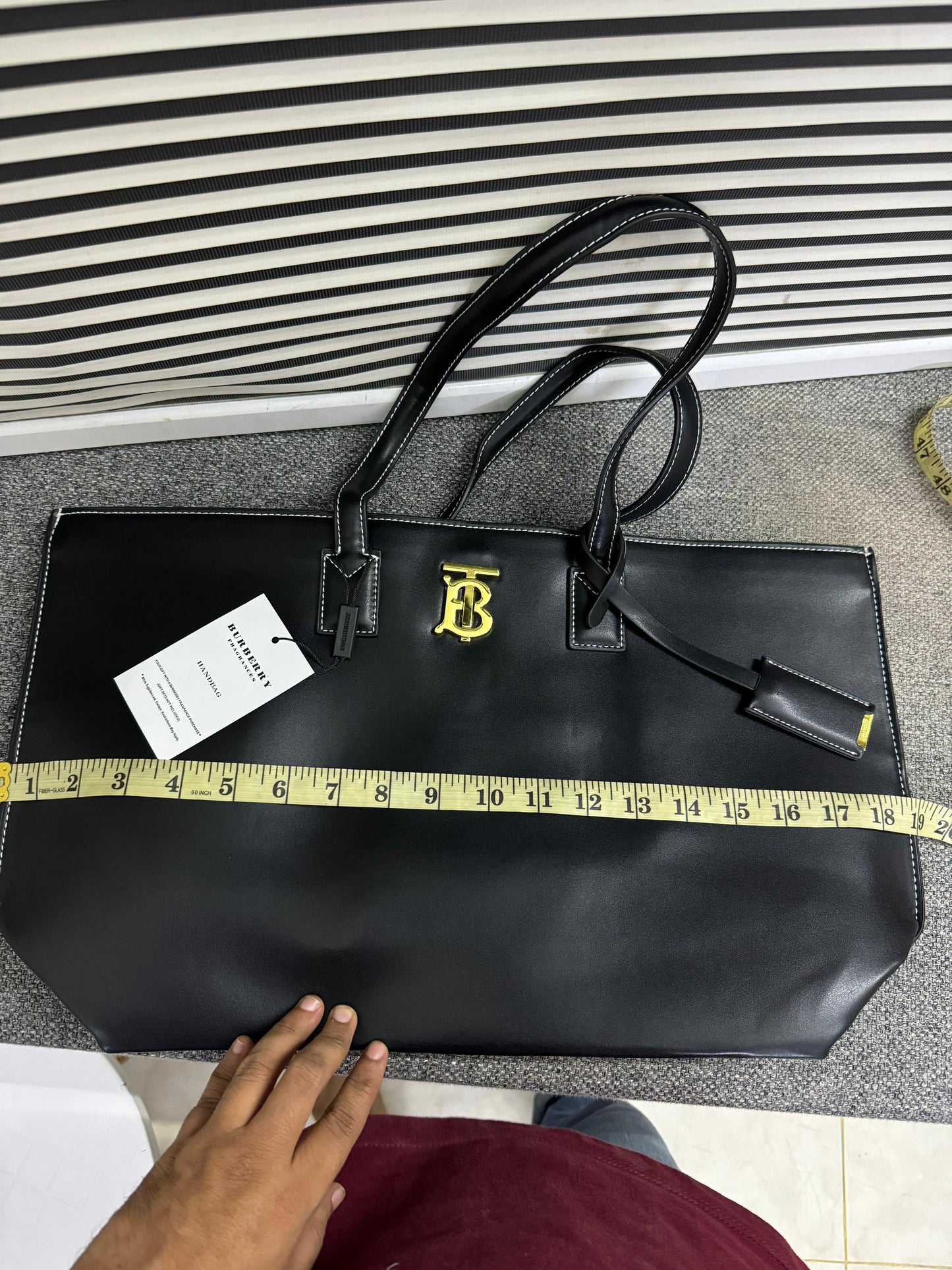 Burberry TB Leather Tote Bag