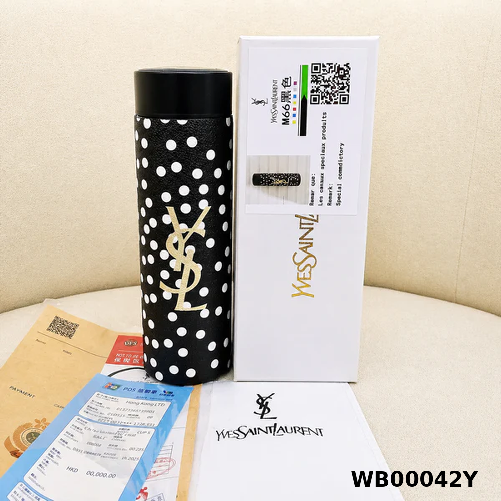 YSL Saint Laurent Polka Dot Insulated Smart Temperature Water Bottle
