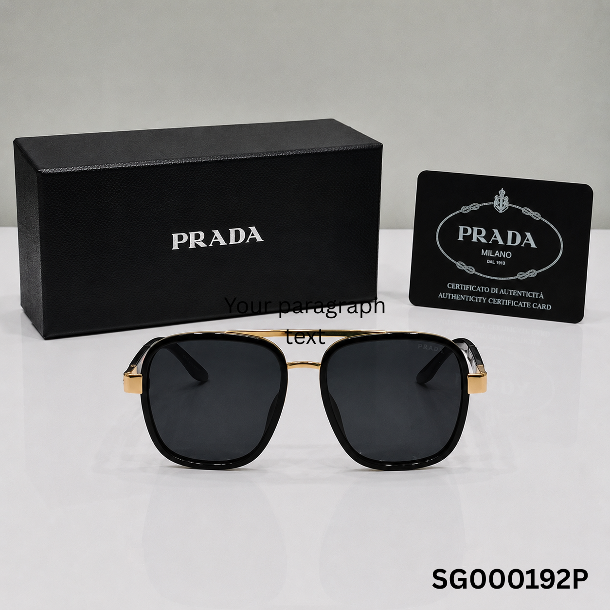 Prada Linea Rossa Square Aviator Sunglasses ā Black & Gold Edition