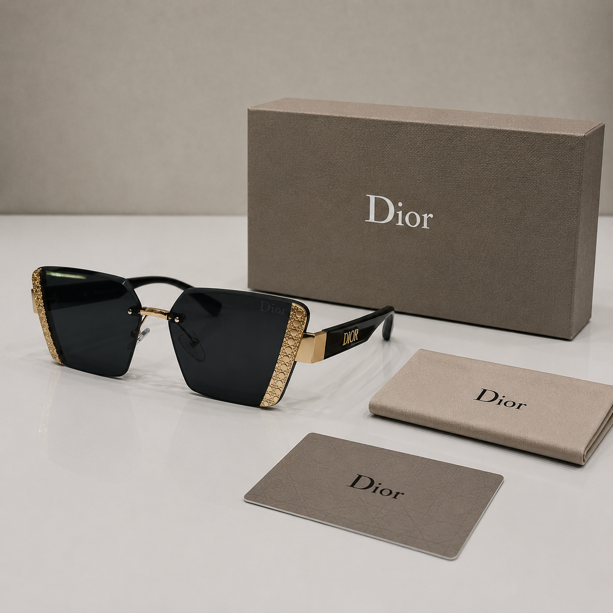Dior Signature Square Rimless Sunglasses