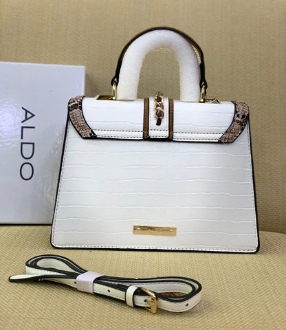 ALDO Croc-Embossed Chain-Lock Mini Satchel