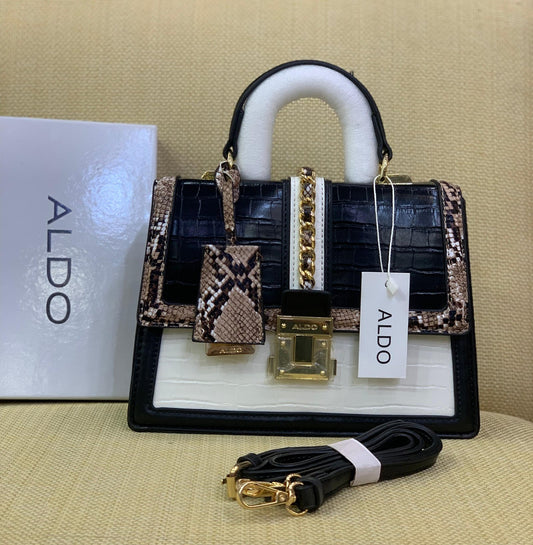 ALDO Croc-Embossed Chain-Lock Mini Satchel