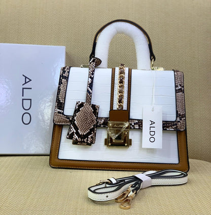 ALDO Croc-Embossed Chain-Lock Mini Satchel