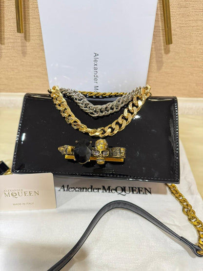 Alexander McQueen Skull Chain Shoulder Clutch