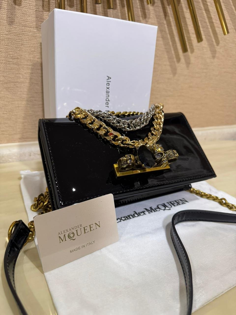 Alexander McQueen Skull Chain Shoulder Clutch