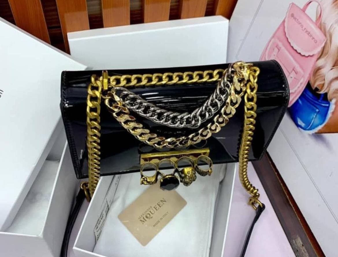 Alexander McQueen Skull Chain Shoulder Clutch