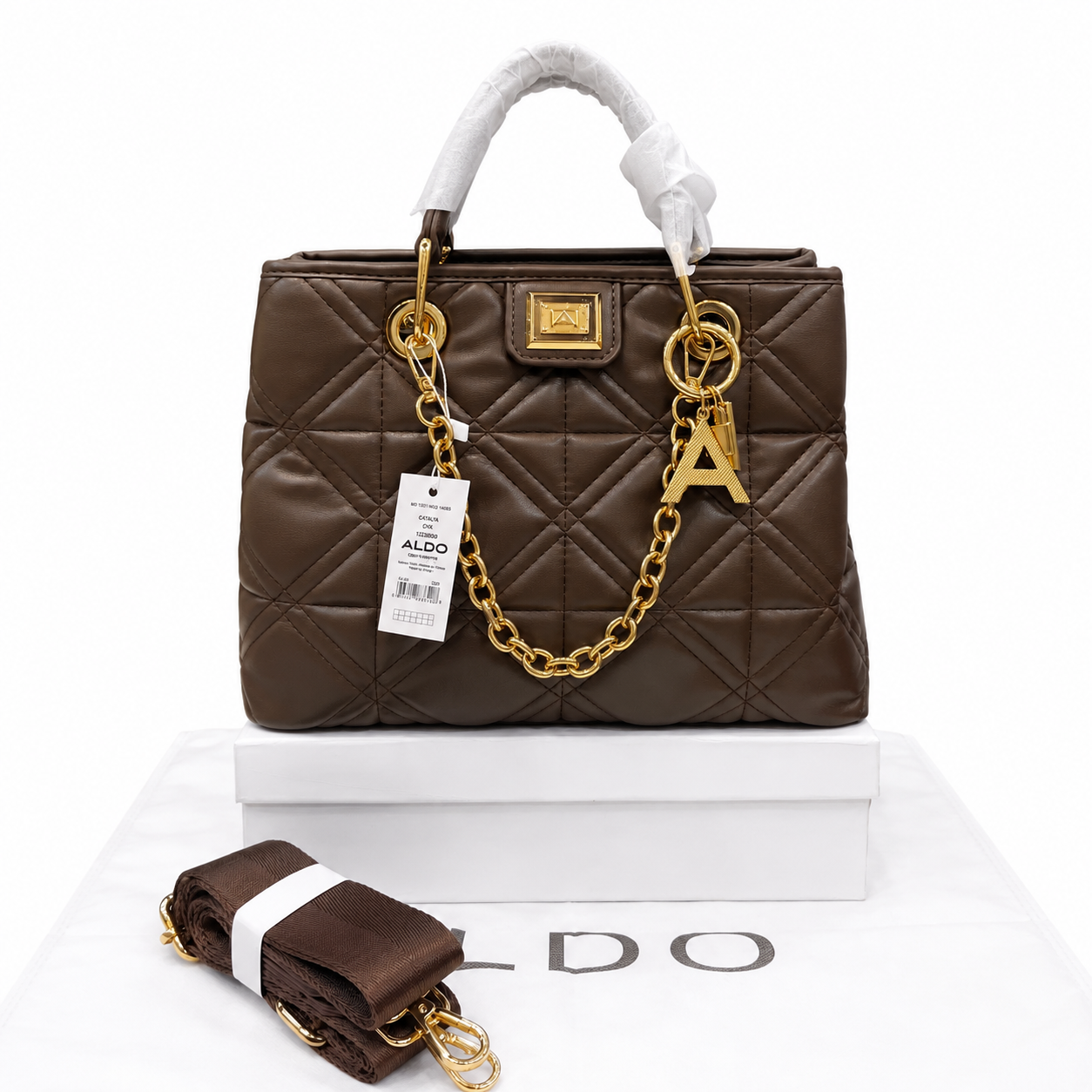 Aldo Quilted Chain Tote Bag