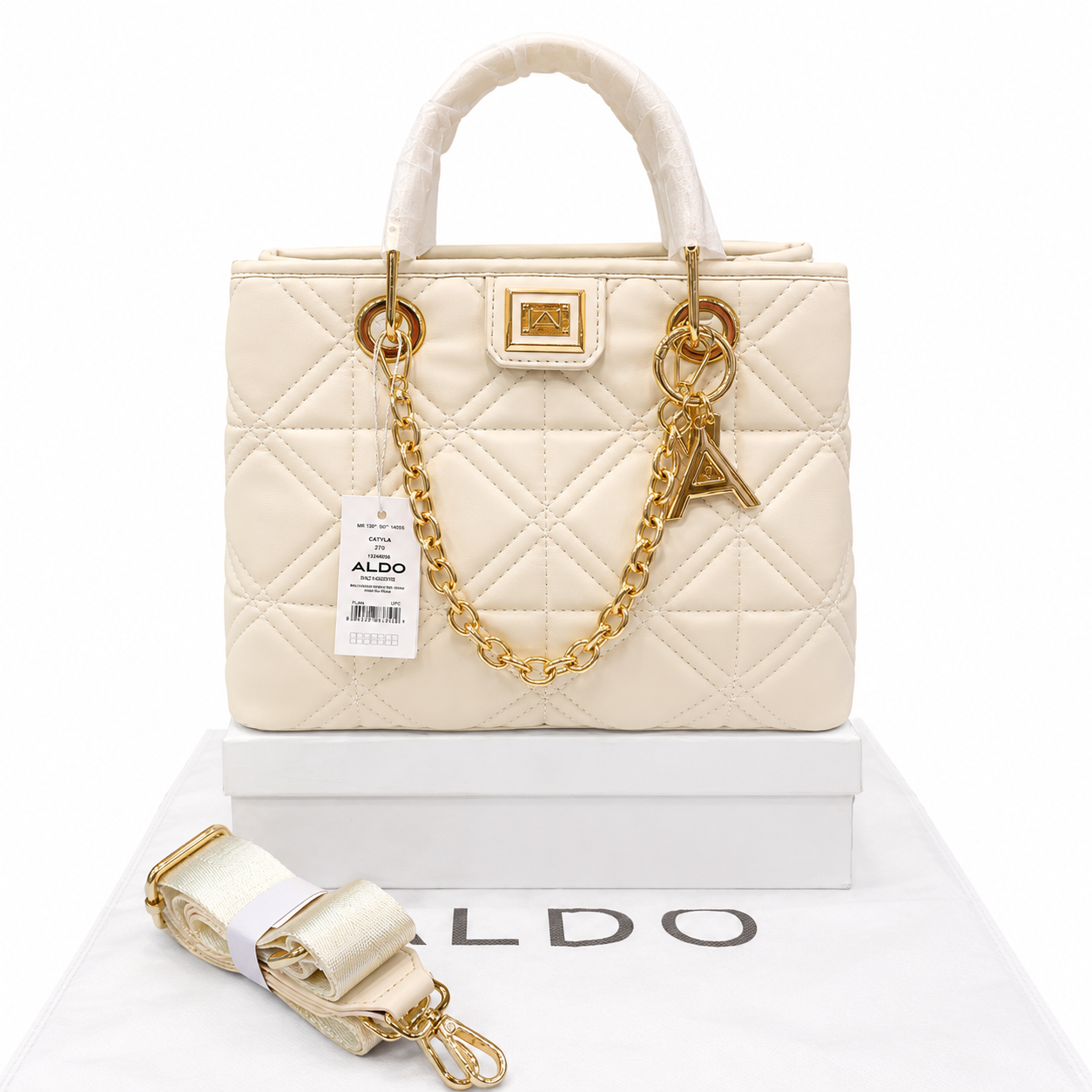 Aldo Quilted Chain Tote Bag