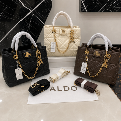 Aldo Quilted Chain Tote Bag