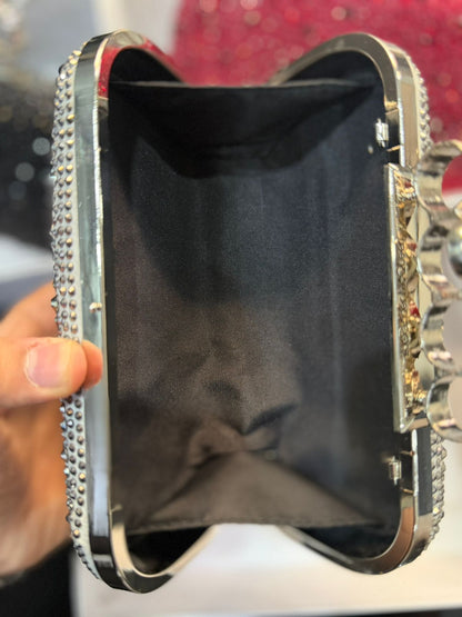 Alexander McQueen Skull Knuckle Crystal-Embellished Clutch