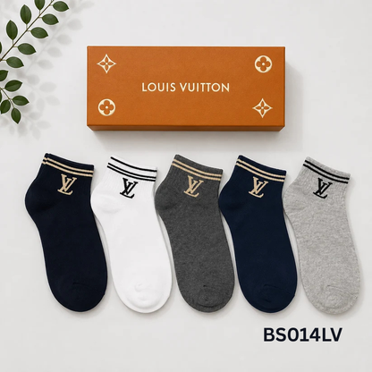 Louis Vuitton LV Logo Striped Premium Ankle Socks