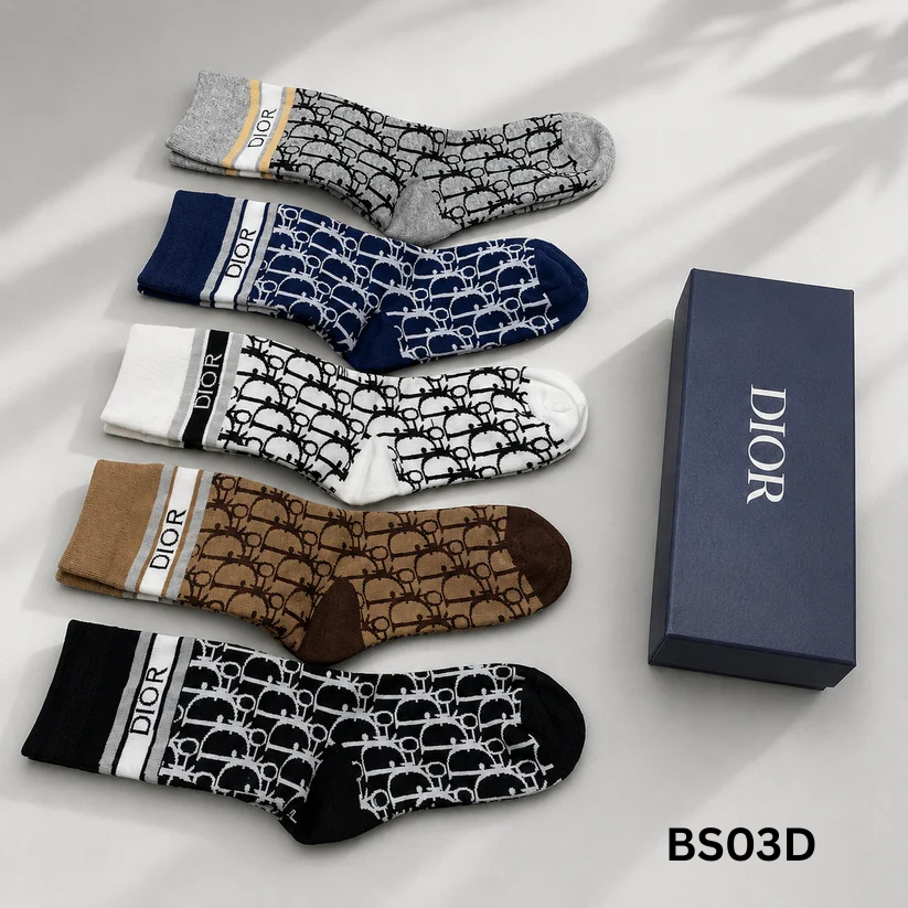 Dior Oblique Monogram Premium Crew Socks