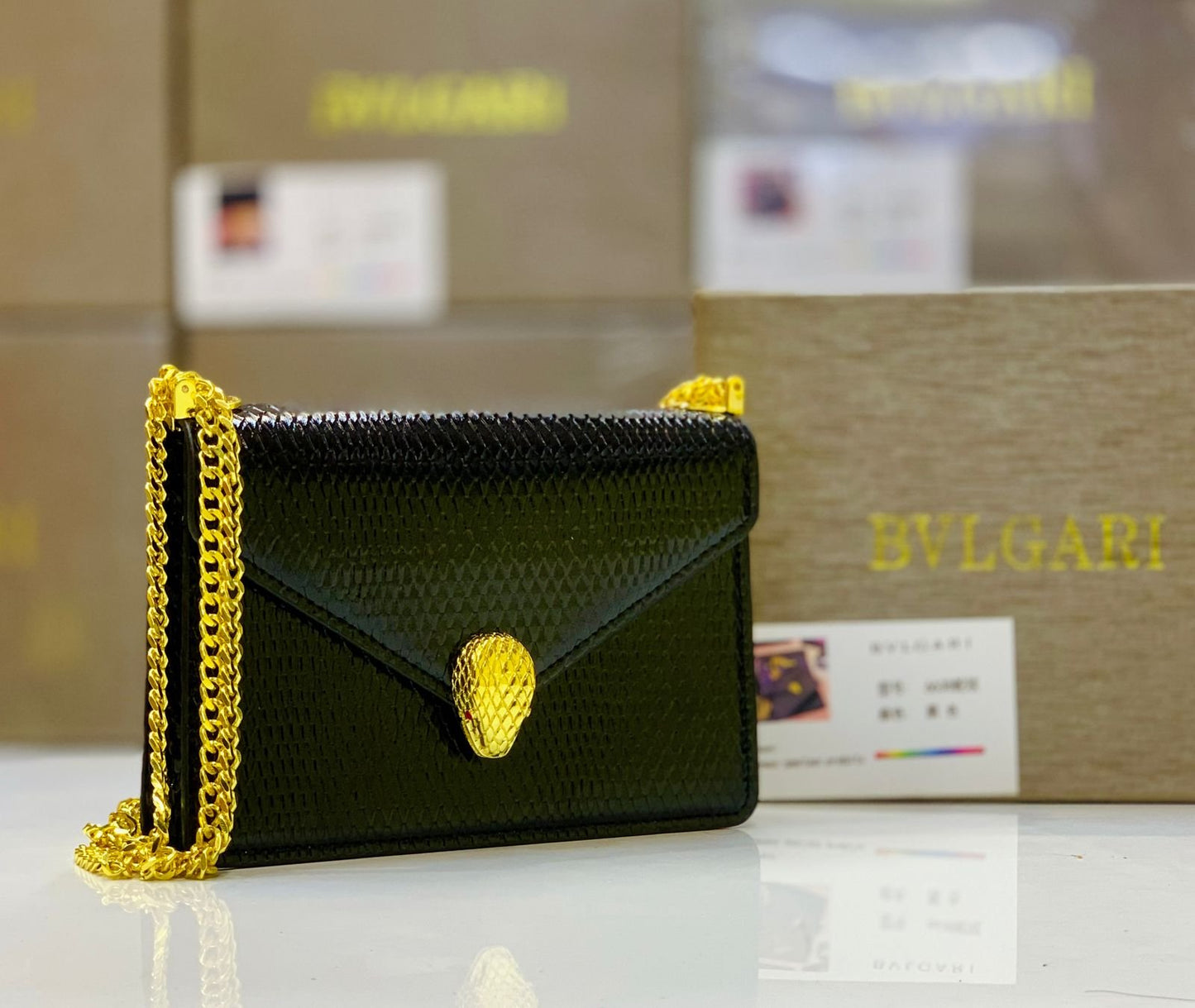Bvlgari Serpenti Forever Gold Chain Shoulder Bag
